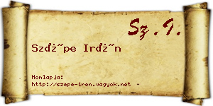 Szépe Irén névjegykártya