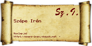Szépe Irén névjegykártya