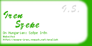 iren szepe business card