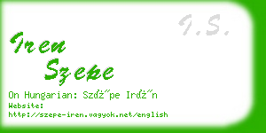 iren szepe business card